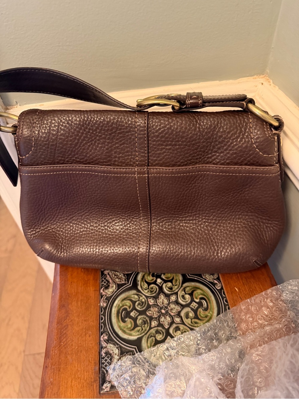 Coach Dark Brown Soho Buckle Flap Shoulder Bag - Picture 8 of 9